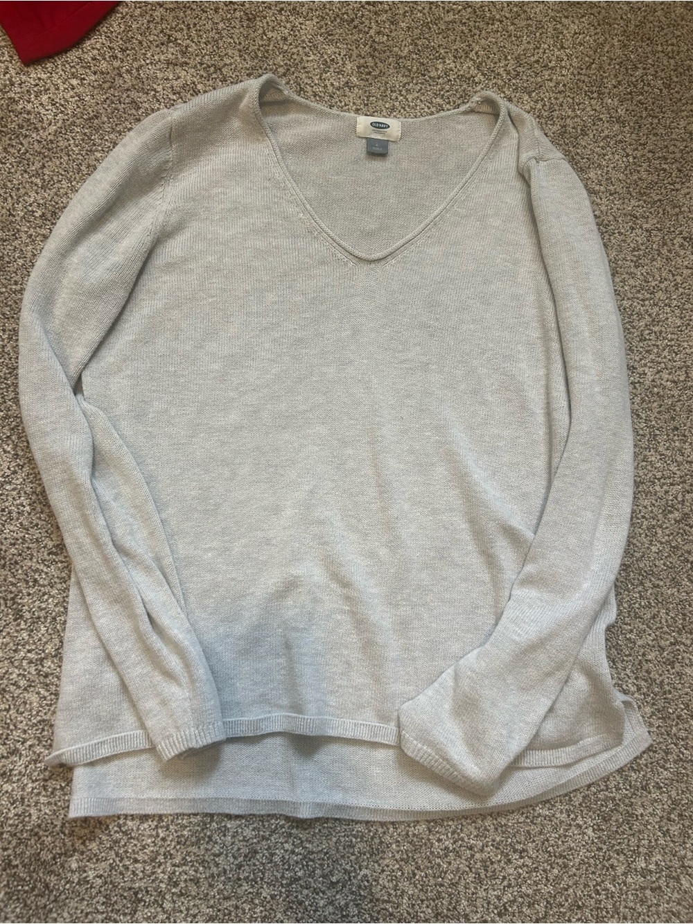 Old Navy Light Gray V-Neck Women's Sweater
